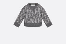 Load image into Gallery viewer, Baby Sweater • Deep Gray and Gray Dior Oblique Wool and Cashmere-Blend Knit Jacquard
