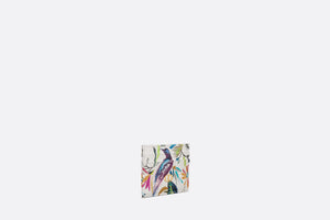 Dior Caro Five-Slot Card Holder • White Multicolor Calfskin with Toile de Jouy Fantastica Print