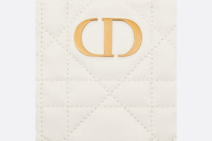 Small Dior Caro Top Handle Camera Bag • Latte Macrocannage Calfskin