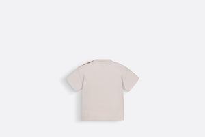 Baby T-Shirt • Ecru Cotton Jersey with Golden Beige Spray-Effect CD Diamond Print
