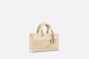 Medium Dior Or Lady D-Joy Bag • Gold-Tone Cannage Embroidery with Metallic Thread and Strass