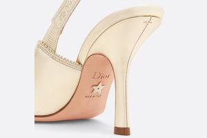 Dior Or J'Adior Slingback Pump • Gold-Tone Lambskin and Cotton Embroidered with Metallic Thread and Strass