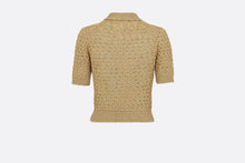 Load image into Gallery viewer, Short-Sleeved Top • Gold-Tone Openwork Technical Mesh
