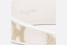Load image into Gallery viewer, Dior Or Dior Band Macrocannage Headband • White and Gold-Tone Embroidery
