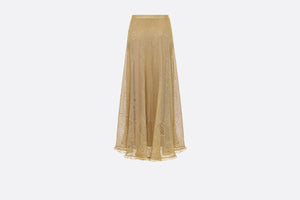 Dior Or Mid-Length Flared Skirt • Gold-Tone Technical Cotton Lace