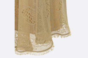 Dior Or Mid-Length Flared Skirt • Gold-Tone Technical Cotton Lace