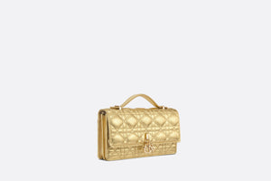 Dior Or My Dior Mini Bag • Metallic Platinum-Tone Crinkled Cannage Calfskin