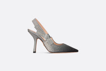 Load image into Gallery viewer, Dior Or J&#39;Adior Slingback Pump • Cotton Embroidered with Metallic Thread and Gradient Black and Silver-Tone Strass

