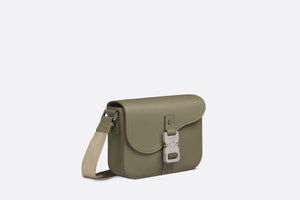 Mini Saddle Bag with Strap • Khaki Grained Calfskin