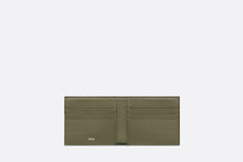Load image into Gallery viewer, Saddle Wallet • Khaki Grained Calfskin Leather Marquetry and Dior Oblique Jacquard
