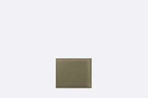 Saddle Wallet • Khaki Grained Calfskin Leather Marquetry and Dior Oblique Jacquard