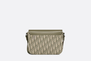 Small Saddle Messenger Bag with Flap • Khaki Dior Oblique Jacquard and Khaki Grained Calfskin