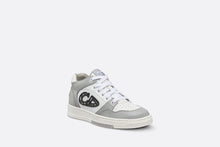 Load image into Gallery viewer, Kid&#39;s B57 High-Top Sneaker • Gray and White Smooth Calfskin with Beige and Black Dior Oblique Jacquard
