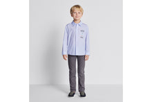 Load image into Gallery viewer, Kid&#39;s Bobby Shirt • White Cotton Poplin with Blue Stripes
