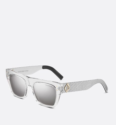 CD Diamond S8I • Crystal-Tone and Silver-Finish Rectangular Sunglasses