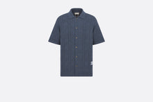 Load image into Gallery viewer, Cannage Short-Sleeved Shirt • Blue Cotton and Cashmere Pointelle Knit
