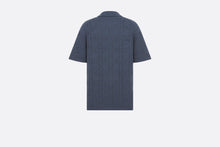Load image into Gallery viewer, Cannage Short-Sleeved Shirt • Blue Cotton and Cashmere Pointelle Knit
