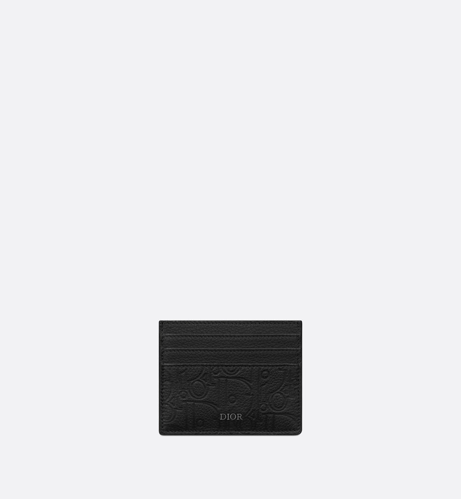 Card Holder • Black Dior Gravity Leather