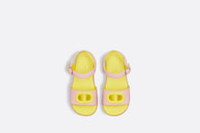 Load image into Gallery viewer, Baby Sandal • Pink and Yellow Calfskin
