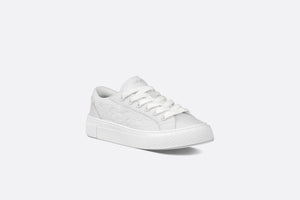 B33 Sneaker • White Grained Calfskin and White Dior Gravity Leather