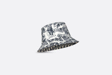 Load image into Gallery viewer, Teddy-D Plan de Paris Reversible Small Brim Bucket Hat • White and Navy Blue Jacquard
