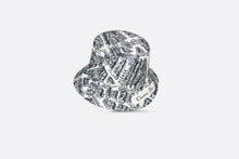 Load image into Gallery viewer, Teddy-D Plan de Paris Reversible Small Brim Bucket Hat • White and Navy Blue Jacquard
