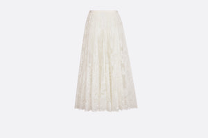 Dioriviera Flared Mid-Length Skirt • White Toile de Jouy Soleil Technical Cotton Lace