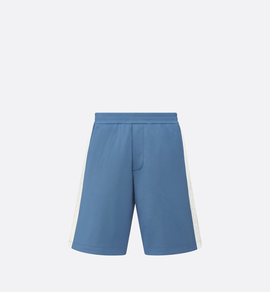 DIOR AND PARLEY Track Shorts • Blue and White Parley Ocean Plastic® Cotton-Blend Jersey