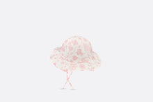 Load image into Gallery viewer, Baby Hat • Ivory Cotton Poplin with Pink Seasonal Floral Motif
