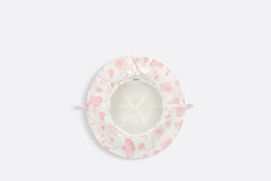 Baby Hat • Ivory Cotton Poplin with Pink Seasonal Floral Motif