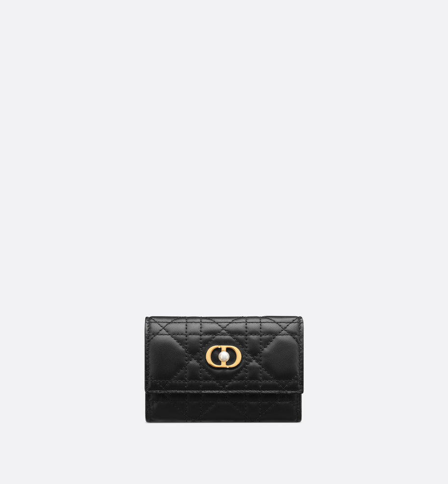 Dior Jolie Glycine Wallet • Black Cannage Lambskin