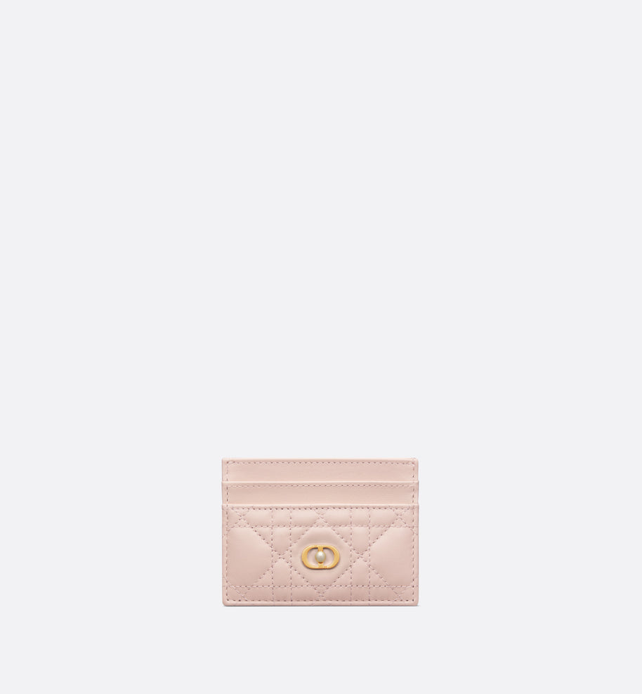 Dior Jolie Freesia Card Holder • Powder Pink Cannage Lambskin