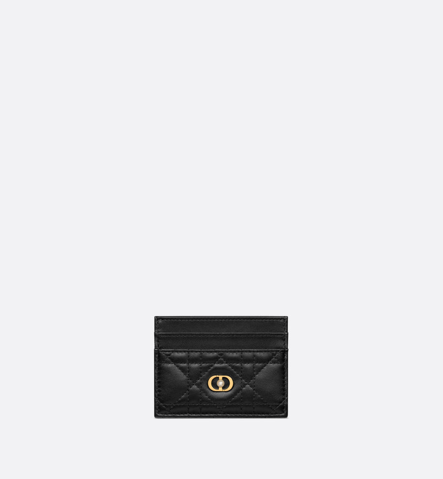 Dior Jolie Freesia Card Holder • Black Cannage Lambskin