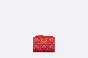 Dior Caro Dahlia Wallet • Two-Tone Garnet Red and Burgundy Supple Cannage Calfskin