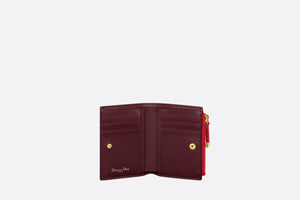 Dior Caro Dahlia Wallet • Two-Tone Garnet Red and Burgundy Supple Cannage Calfskin