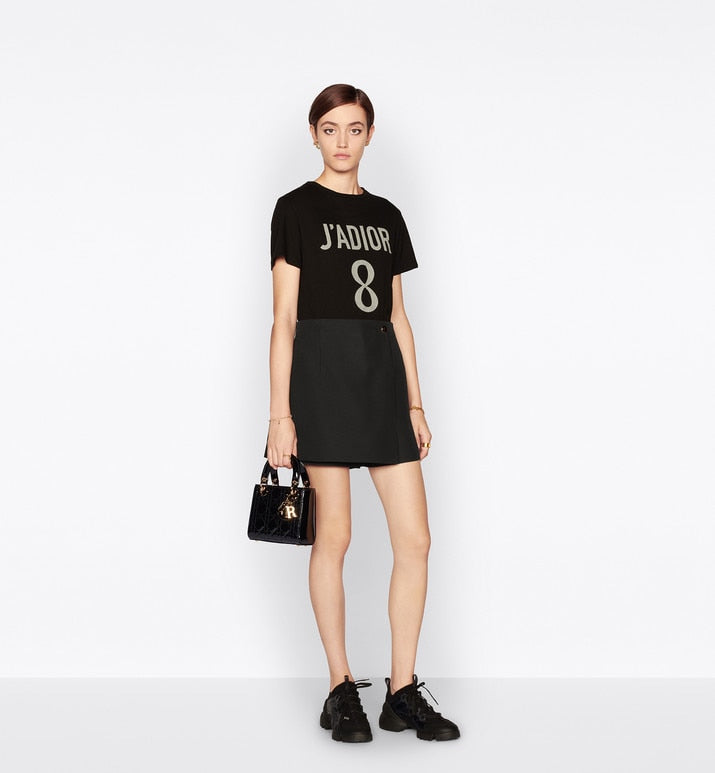 J'ADIOR 8' T-Shirt • Black Cotton Jersey and Linen – Dior Couture UAE