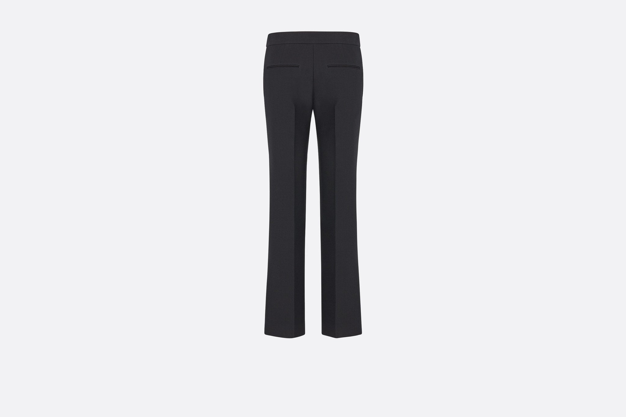 Straight-Cut Pants • Black Wool and Silk