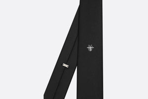 Tie with Bee Motif • Black Silk
