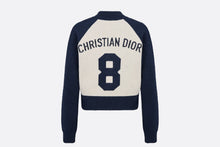 Load image into Gallery viewer, &#39;CHRISTIAN DIOR 8&#39; Bomber Jacket • Ecru and Blue Technical Wool Knit
