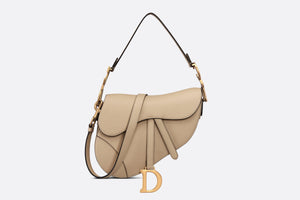 Saddle Bag with Strap • Sand-Colored Grained Calfskin
