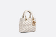Load image into Gallery viewer, Small Lady Dior Bag • Latte Calfskin Embroidered with Resin Pearl Cannage Motif
