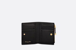 Dior Caro Dahlia Wallet • Black Supple Cannage Calfskin