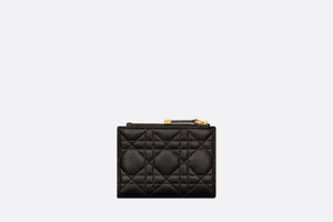 Dior Caro Dahlia Wallet • Black Supple Cannage Calfskin