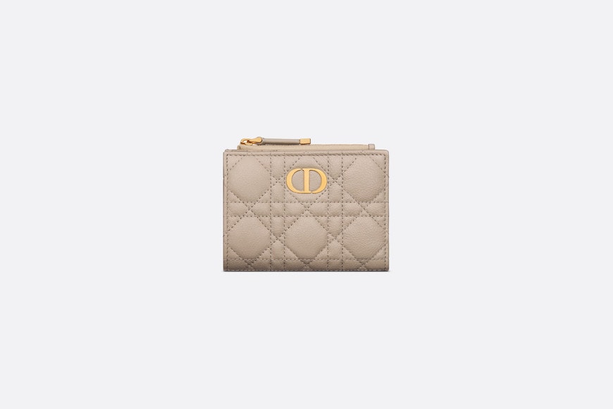 Dior Caro Dahlia Wallet • Sand-Colored Supple Cannage Calfskin
