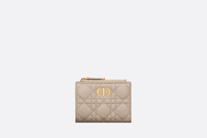 Dior Caro Dahlia Wallet • Sand-Colored Supple Cannage Calfskin