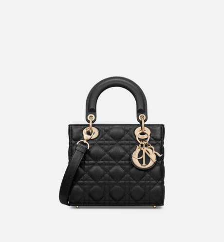 Small Lady Dior Bag • Black Grained Cannage Calfskin