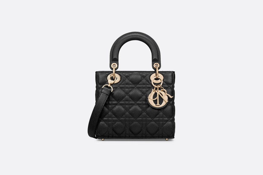 Small Lady Dior Bag • Black Grained Cannage Calfskin