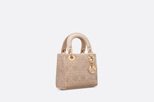 Load image into Gallery viewer, Mini Lady Dior Bag • Caramel Beige Cannage Cotton Embroidered with Micropearls
