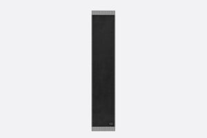 Double-Sided CD Icon Scarf • Black and Gray Silk