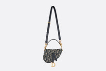 Load image into Gallery viewer, Mini Saddle Bag with Strap • Blue Dior Oblique Jacquard
